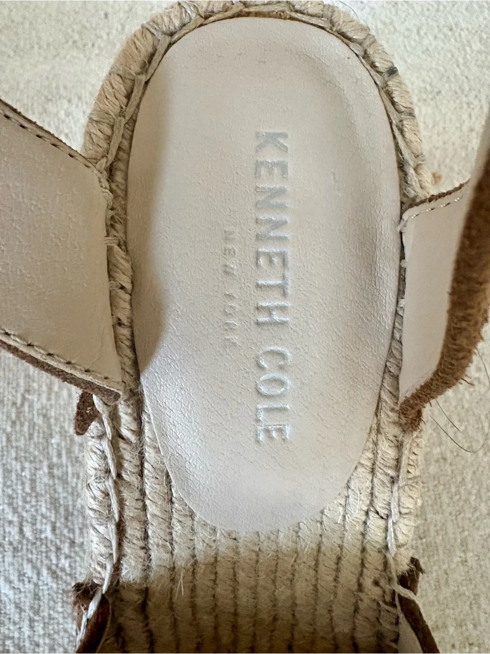 Kenneth Cole Brown Suede Espadrille Wedge Sandals with Ankle Strap